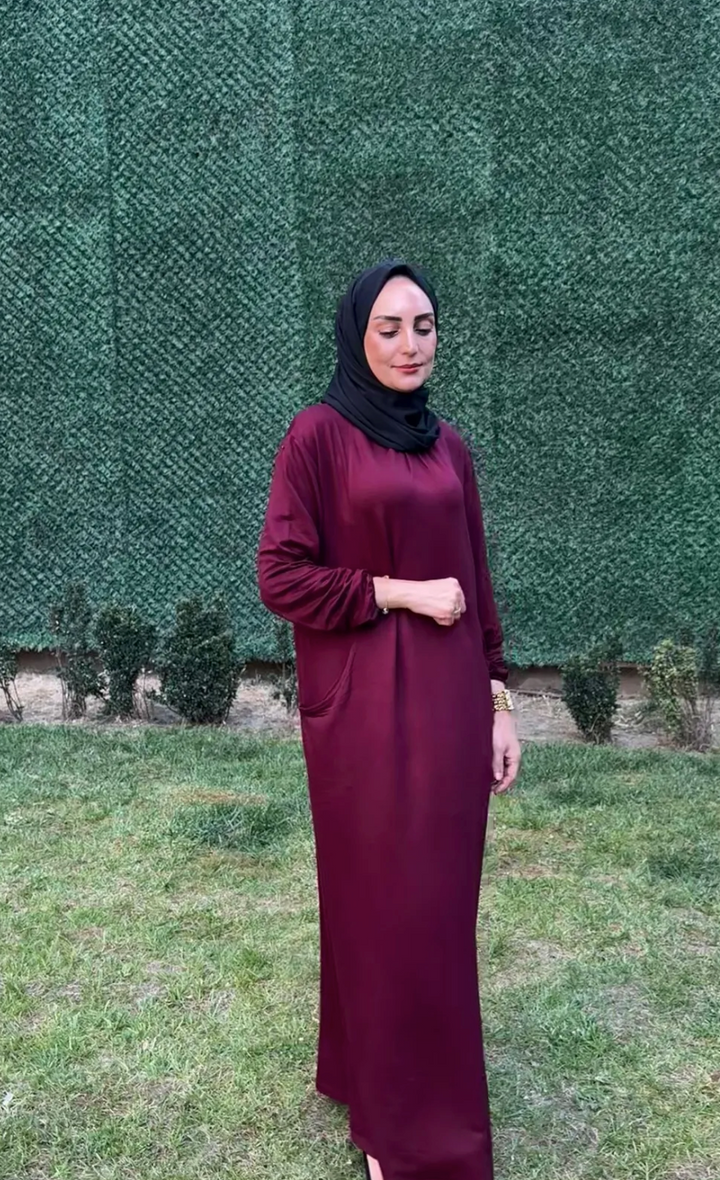 Nehir Elbise Bordo