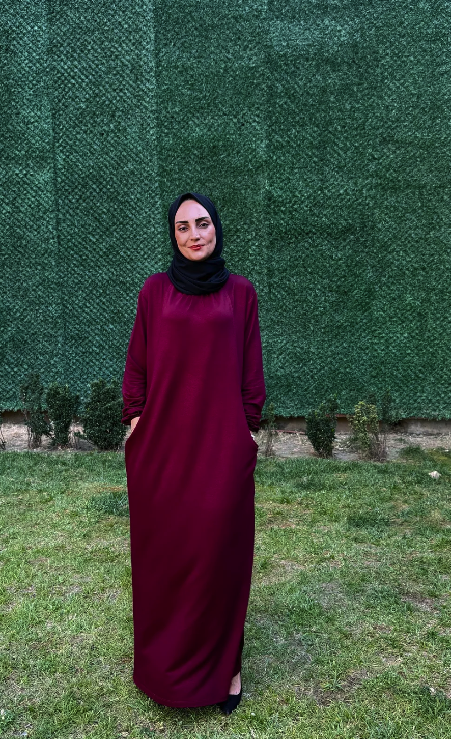 Nehir Elbise Bordo